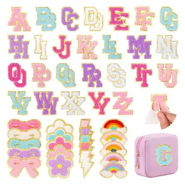Imagem de Patches de chenille FOGWOWO Preppy Style 72 unidades para roupas de br