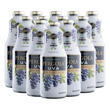 Imagem de Kit 12 Sucos de Uva Tinto Integral Natural Concentrado Pérgola 1 Litro