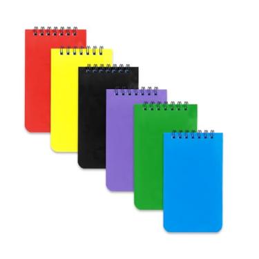 Imagem de KTOJOY 6 Pack Pocket Notebook Small 3x5 Waterproof Spiral Notepads With Lined Pages, Small Top Spiral Notebook Little Mini Memo Steno Note Pads for Outdoor Home Office College School