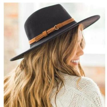 Imagem de Chapéu Fedora Feltro Unissex Preto Cury Unissex Clássico - Wave Shop, 