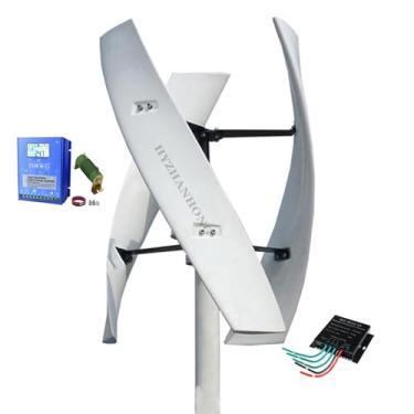 Imagem de 220v,Turbina Eólica Vertical Pequena Portátil de 12000W, Gerador de Turbina Eólica de Maglev Permanente 110V/220V com Controlador MPPT para Uso Doméstico