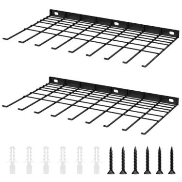 Imagem de 2 unidades de suporte de parede organizador de ferramentas elétricas, rack de armazenamento de garagem, prateleira de ferramentas de metal utilitário, conjunto organizador de parede de pegboard