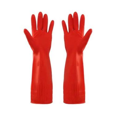 Imagem de Luvas De Borracha Extra Longas E Resistentes À Água E Produtos Químico