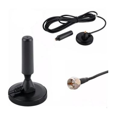 Imagem de Antena Digital Hdtv Interna Amplificada E Base Magnética
