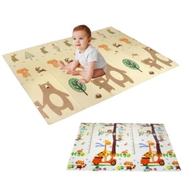 Imagem de Tapete Térmico Infantil Atividades Dupla Face Dobrável 150x200cm Original Baby Toys® (Urso/Girafa 1cm)