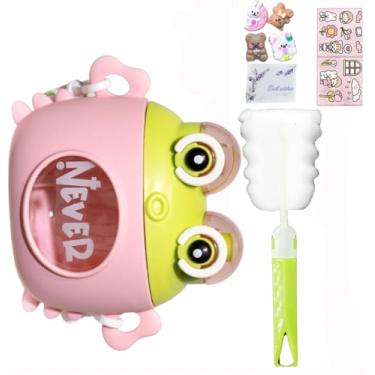 Imagem de viva story Garrafa de viagem Cat Paw com urso de palha, copo para beber gelo, leite, café, desenho animado, escavadeira, copo de plástico para piquenique, festa, presente de aniversário (rosa