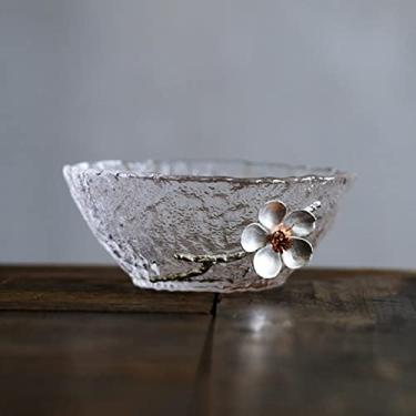 Imagem de Caneca de café lata flor de ameixa transparente escritório resistente ao calor pessoal Kongfu Master xícaras de chá copo de beber xícara de chá