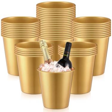 Imagem de Layhit Pacote com 48 baldes de gelo de plástico para festas, balde de vinho de 3 litros, prateleira de gelo portátil, refrigerador de vinho descartável para festa, casamento, bebidas, champanhe