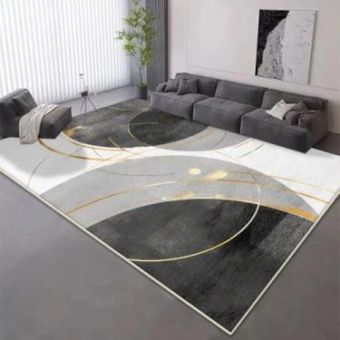 Imagem de Tapete geométrico para decoração de sala de estar, tapete curto de veludo antiderrapante de 200 x 300 cm, tapete dobrável para sofá de quarto (80 x 160 cm)/DT-5509-Flannel-3)