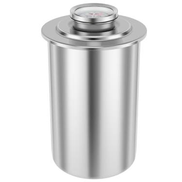 Imagem de ZLHETWT Máquina de presunto de aço inoxidável panela grande prensa de carne forma redonda molde de prensa de carne para fazer carne caseira saudável com termômetro para carne de porco e aves