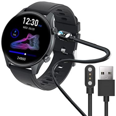 Imagem de Compatível com carregador TouchElex Venus Smartwatch, cabo de carregamento USB magnético Lamshaw compatível com TouchElex 3.0 cm Venus/Deeprio Pascua Smart Watch (preto)