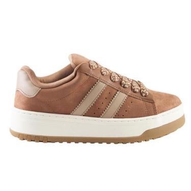 Imagem de Tênis Ramarim Plataforma Feminino Preto Versátil 25-99201, 37, Cacau