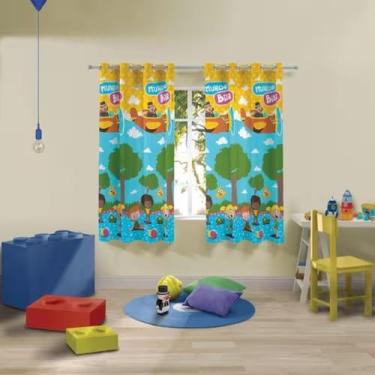 Imagem de Cortina ilhós Infantil Estampada Mundo Bita 1,50 m x 1,80 m Lepper