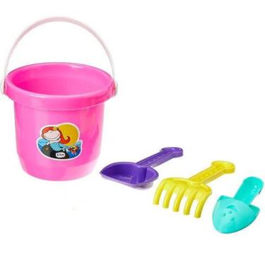 Imagem de Balde de Praia 17cm - Tilin Brinquedos, Rosa