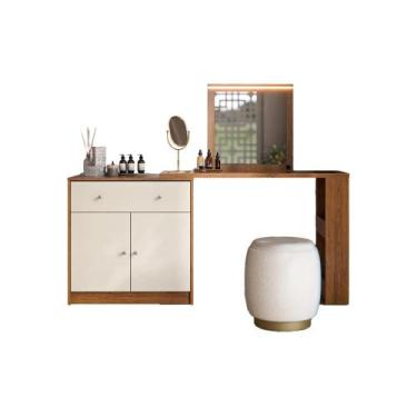 Imagem de Penteadeira Camarim de Canto Aura Canela/Off White - Mobler