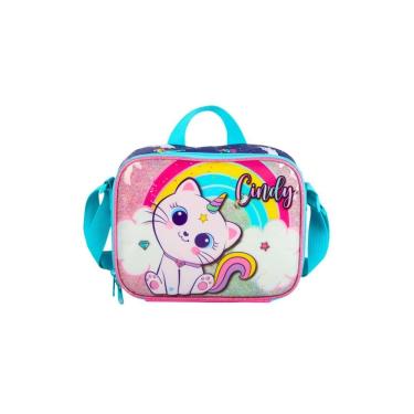 Imagem de Lancheira Térmica Escolar Infantil Gatinha Cindy - Azul