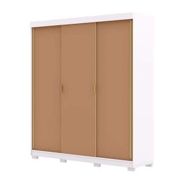 Imagem de Guarda Roupa Casal 200cm 3 Portas Duke Branco/Camarim V02 - Mpozenato