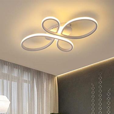 Imagem de Luminária de teto embutida para sala de estar, sala de jantar, quarto, luminária regulável com controle remoto, lustre de acrílico com design de flores chiques para cozinha, corredor, sala d