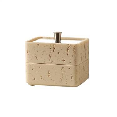 Imagem de Porta-palito Dispensador de fio dental Cotonete de algodão Caixa de armazenamento de palito de dente de camada dupla caixa de palito doméstico caixa de cotonete de algodão criativo suporte de palito