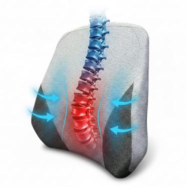 Imagem de CarsCover Almofada de apoio lombar para carro, SUV, caminhão, van e longa viagem, escritório, cadeira de jogos perfeitamente equilibrada espuma viscoelástica alívio da dor lombar, descanso ergonômico