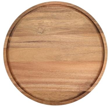 Imagem de Bandeja de servir de madeira redonda