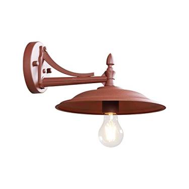 Imagem de Luminária de parede industrial vintage para área externa, luminária de metal para montagem em parede, luminária de parede externa à prova d'água para entrada, porta, pátio e jardim (cor: mar