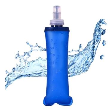 Imagem de Garrafa De Água Mole Dobrável Corrida Silicone Bike Bicicleta Caminhada Corrida Academia Triathlon 250ml Squeeze Cor Azul