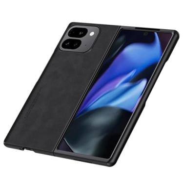 Imagem de LTLMYDAM Capa elegante para Google Pixel 10 Pro Fold, couro de pele de ovelha, ultrafina, leve, proteção contra quedas, capa de negócios, preta, 10 Pro Fold