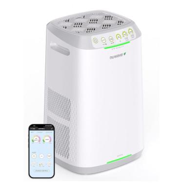 Imagem de Purificador de Ar para Espaços até 89m2 com Filtro Bioguard Lavável, WIFI, Sensor de Qualidade do Ar e Odor, Nuwave OxyPure ZERO, Branco