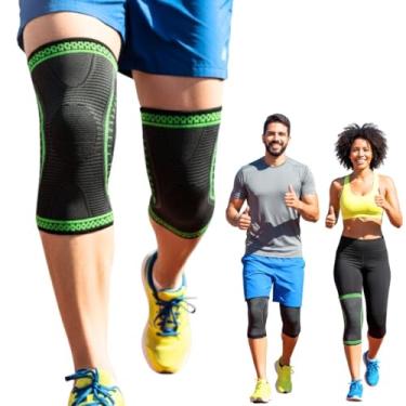 Imagem de joelheira ortopédica imobilizador de joelho de compressão vôlei crossfit esportiva perna para Articulação Dores Ortopédica Recuperação ideal para corrida caminhada academia futebol cross training volei verde (Verde)