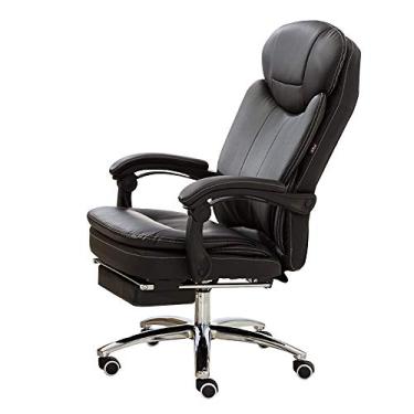 Imagem de Encosto alto para computador, computador de escritório com apoio para os pés, mesa de couro, mesa para jogos, altura ajustável, ergonômica, giratória, jogos, para escritório, sala de reuniões