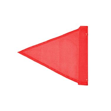 Imagem de Checkers Bandeira de segurança com chicote de aviso triangular laranja de substituição resistente - Bandeiras de segurança industrial para caminhões, mineração, construção - Feito nos EUA - FST9024-O