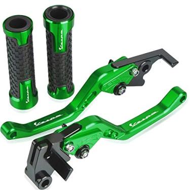 Imagem de WEJUSA Para Vespa GTS 125 250 300 Motocicletas Pegas Guiador CNC Travão Curto Alavanca de Embreagem Granturismo 125 200 S125 S150 Alavanca de Embreagem de Freio de Motocicleta (Cor: Verde)