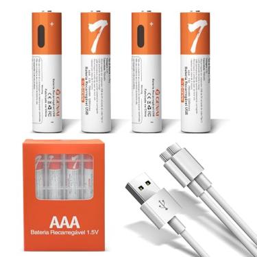Imagem de Pilha AAA Pilha Recarregável AAA 750mah Bateria 1,5v Bateria 1,5v Original 4 Unidades Comum