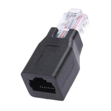 Imagem de BaotyJie Adaptador Ethernet Profissional Protege Interface de Rede de Computadores Adaptador Macho para Fêmea Compacto e Resistente, Preto