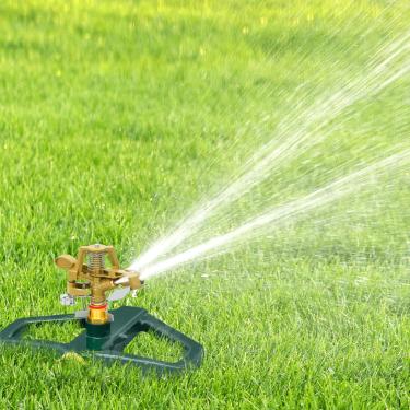 Imagem de 2 aspersores para quintal, irrigador automático de 360 graus para gramado de liga de zinco de metal resistente para quintal, grande área (verde - 2 peças)