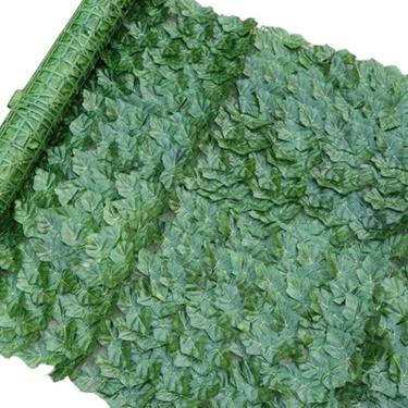 Imagem de LUZTOL Cerca de privacidade falsa expansível tela de cerca de privacidade de hera falsa 1 m x 2 m tela de privacidade de cerca expansível para varanda ao ar livre pátio, painel de cerca de planta