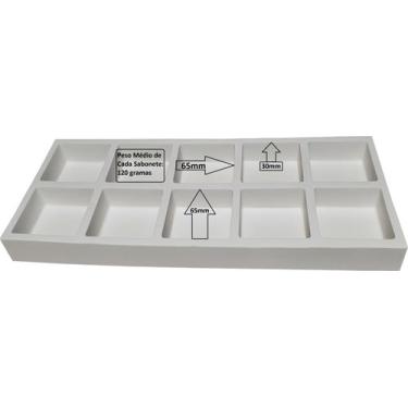 Imagem de Forma de Silicone para Sabonetes com 10 Cavidades Quadradas 120g - Art