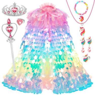 Imagem de Roupas de vestir OHARLOBE Princess Cape para meninas de 4 a 6 anos