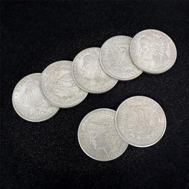Imagem de Cupronickel Morgan Dollar Shell and Coin Set (5 Coins + 1 Head Shell + 1 Tail Shell) Close up Magic Tricks Illusions Magic Props Accessory Magician Magia Kit Classic Coin Set