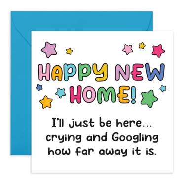 Imagem de Cartão de parabéns – "Happy New Home! Crying How Far Away It Is" – Cartão de mudança de casa para amigos, família, filho, filha, melhor amiga, melhor amiga, vizinho, ele, ela – aquecimento da casa