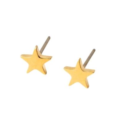 Imagem de Tini Lux Parafusos de Castor de Titânio Hipoalergênico Pequenos Pinos de Estrela, Titânio, Sem pedras preciosas