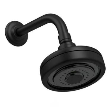 Imagem de Chuveiro Ducha Autolimpante Redondo Preto Articulável Para Aquecedor Solar/Gás