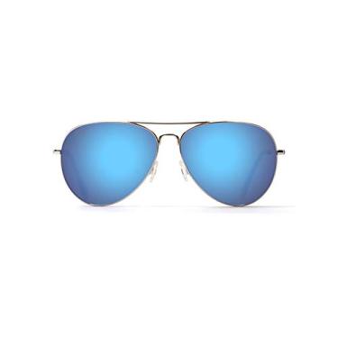 Imagem de Maui Jim Óculos de sol aviador polarizados Mavericks masculino e feminino, Havaí polarizado prata/azul