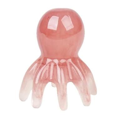 Imagem de Pente de massagem de polvo para cuidados com o couro cabeludo, escova meridiana para saúde da cabeça, massageie e relaxe sem demora (rosa)