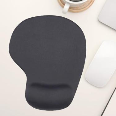 Imagem de Mouse com suporte de pulso em gel, suporte ergonômico para escritório e jogos, base de borracha antiderrapante para computador, preto