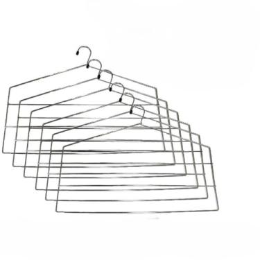 Imagem de Cabides Para Calças Triplo Organizador Reforçado Aço Cromado (6)