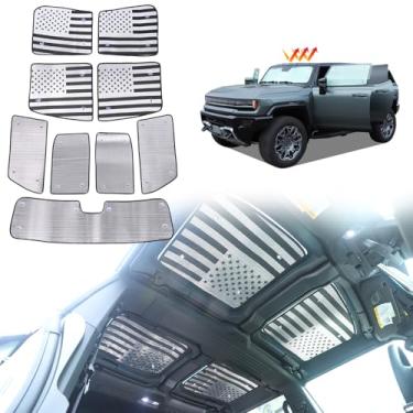 Imagem de Para Hummer EV Accessories 9 peças para-sol telhado 1 peça pára-brisa frontal para-sol 4 peças interior porta janela persianas para 2024 e superior Compatível com Hummer EV para-sol para-brisa e teto
