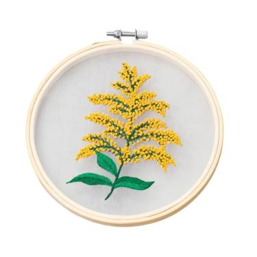 Imagem de 1 kit para iniciantes e adultos, decoração de arte de bordado de Natal, com padrão, fios de algodão, agulhas, instruções, aro de 15 cm, para decoração de casa e festival