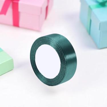 Imagem de Generic 1 peça de fitas para artesanato fita de cetim multiuso para presente casamento e acessórios de cabelo poliéster verde enegrecido 2,5 cm 24 jardas